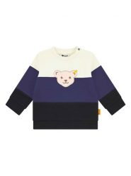 Steiff Bluza w kolorze granatowo-czarno-kremowym rozmiar: 80. Brązowe bluzy i bluzki niemowlęce Steiff, z aplikacjami, bez ramiączek, bez kaptura. Za 87.81 zł.