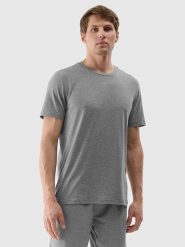 4F Koszulka sportowa w kolorze szarym rozmiar: L. Szare t-shirty sportowe męskie 4f, l, z materiału, bez ramiączek, outdoorowe. Za 70.24 zł.