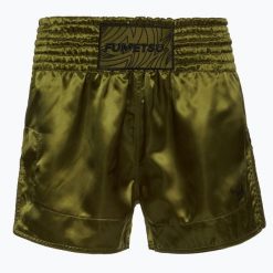 Spodenki treningowe męskie FUMETSU Origins Muay Thai. Zielone szorty męskie FUMETSU, z materiału, bez kołnierzyka. Za 199.99 zł.