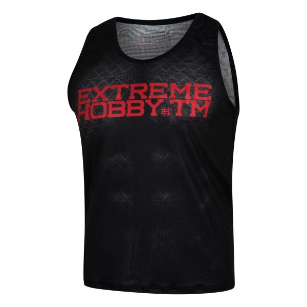 Koszulka sportowa bez rękawów męska Tank top EXTREME HOBBY BLACK ARMOUR. Czarne t-shirty sportowe męskie EXTREME HOBBY, l, z elastanu, bez ramiączek, na fitness i siłownię. Za 139.00 zł.