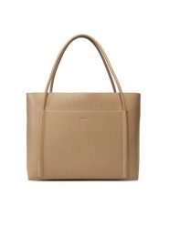 Calvin Klein Torebka Ck Linn Large Shopper K60K613109 Beżowy. Brązowe shopper bag damskie CALVIN KLEIN, bez wzorów, ze skóry, bez dodatków. Za 409.99 zł.