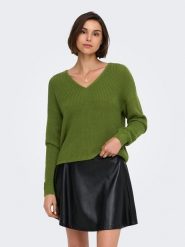 JDY Sweter "Evie" w kolorze oliwkowym rozmiar: XL. Brązowe swetry klasyczne damskie JDY, xl, bez kołnierzyka. Za 99.95 zł.