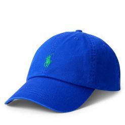 Czapka z daszkiem Polo Ralph Lauren. Niebieskie czapki męskie Polo Ralph Lauren, bez wzorów. Za 289.99 zł.