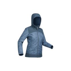 Kurtka turystyczna SH100 x-warm damska. Fioletowe kurtki damskie QUECHUA, na zimę, xl, bez wzorów, z materiału, bez kaptura. Za 149.99 zł.