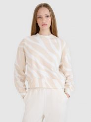 4F Bluza dresowa nierozpinana bez kaptura damska - biała S. Białe bluzy bez kaptura damskie 4f, s, z bawełny. W wyprzedaży za 99.99 zł.