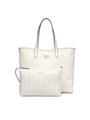Guess Torebka Emelie Logo HWGP99 28240 Kremowy. Białe torebki klasyczne damskie Guess, z aplikacjami, ze skóry, bez dodatków. Za 674.99 zł.