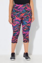 Damskie Legginsy sportowe 3/4 dżersej termiczny wysoki stan z recyklingu. Niebieskie legginsy damskie Ulla Popken, plus size, bez wzorów, z dżerseju. Za 239.99 zł.