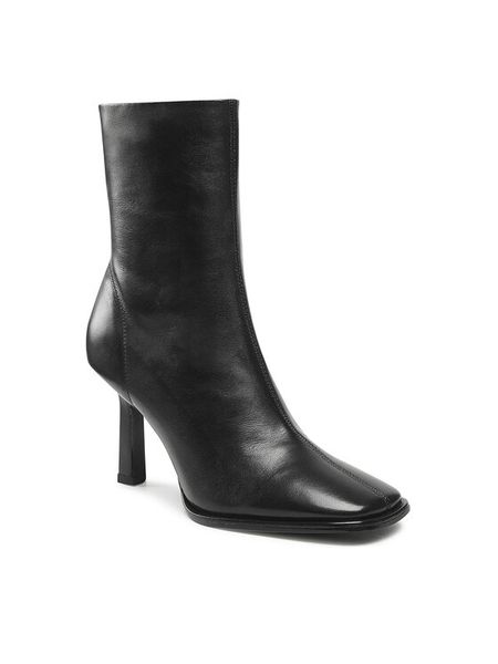 Gino Rossi Botki 105272 Czarny. Czarne botki damskie Gino Rossi, ze skóry, bez obcasa, na szpilce, bez zapięcia. Za 268.99 zł.