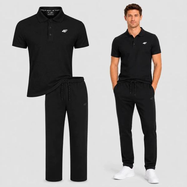 KOMPLET MĘSKI 4F T-SHIRT POLO + SPODNIE CASUAL ZESTAW NA CO. Koszulki polo męskie 4f, m, bez wzorów, z bawełny, bez ramiączek. Za 249.98 zł.