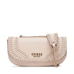 Torebka Guess. Brązowe torebki klasyczne damskie Guess, z aplikacjami, wizytowe, bez kołnierzyka, bez ramiączek. Za 469.99 zł.