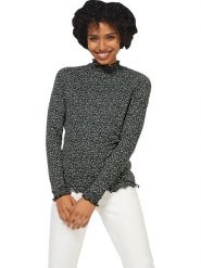 Heine Bluzka w kolorze zielonym rozmiar: 44. Zielone bluzki damskie Heine, bez wzorów, bez kołnierzyka, bez ramiączek. Za 34.99 zł.