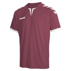 Koszulka sportowa HUMMEL core SS poly bordowa. Czerwone bluzki sportowe damskie HUMMEL, s, bez wzorów, bez ramiączek. Za 37.00 zł.