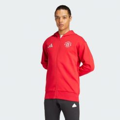 Bluza Manchester United Anthem. Czerwone bluzy bez kaptura męskie Adidas, xl, z materiału. Za 449.00 zł.