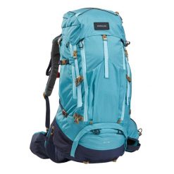 Plecak trekkingowy damski Forclaz MT500 Air 45+10 l. Niebieskie plecaki damskie FORCLAZ, bez wzorów, z poliamidu, sportowe. Za 449.99 zł.