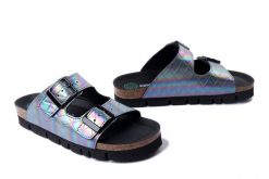 DR. BRINKMANN 700708-92 silber multi, klapki damskie. Szare klapki damskie Dr. Brinkmann, bez wzorów, bez obcasa. Za 309.90 zł.