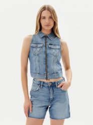 Wrangler Kamizelka 112362590 Niebieski Slim Fit. Niebieskie kamizelki damskie Wrangler, l, z bawełny. Za 159.00 zł.