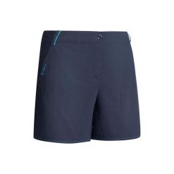 Spodenki turystyczne MH100 damskie. Niebieskie szorty damskie QUECHUA, bez wzorów, z elastanu. Za 39.99 zł.