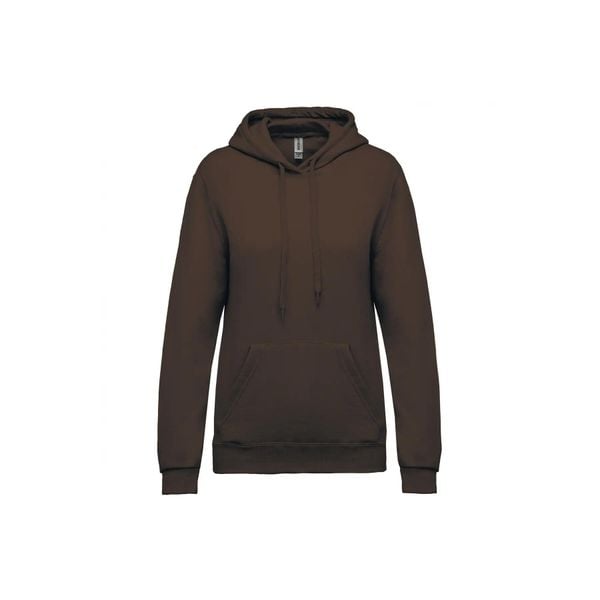 Bluza damska z kapturem Kariban. Brązowe bluzy sportowe damskie KARIBAN, xl, bez wzorów, z bawełny, bez ramiączek, z kapturem. Za 181.00 zł.