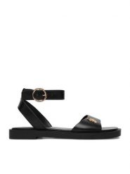 U.S. Polo Assn. Sandały EO-MARINA001W/6Y1 Czarny. Czarne sandały damskie U.S. Polo Assn., bez wzorów, ze skóry, bez obcasa, na płaskiej podeszwie. Za 219.99 zł.