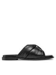 Badura Klapki 20674 Czarny. Czarne klapki damskie Badura, bez wzorów, ze skóry, bez obcasa. Za 299.99 zł.