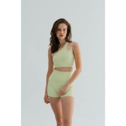 Stanik do jogi Moonholi Glam z asymetrycznym ramiączkiem. Żółte biustonosze MOONHOLI, bez wzorów. Za 259.00 zł.