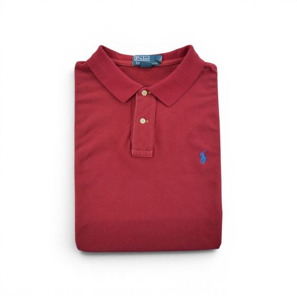 Polo Ralph Lauren męskie koszulka z krótkim rękawem. Czerwone koszulki polo męskie Ralph Lauren, l, bez wzorów, z materiału, bez ramiączek. Za 127.76 zł.