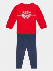 Guess Komplet t-shirt i spodenki A3YG15 KA6W4 Czerwony Regular Fit. Czerwone koszulki dziewczęce Guess, m, z aplikacjami, z bawełny, bez ramiączek. Za 109.99 zł.