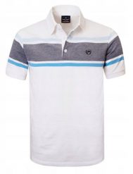 Męska Koszulka Polo - Pako Jeans - Biała, Pasy. Białe koszulki polo męskie Pako Jeans, l, bez wzorów, z bawełny, bez ramiączek. Za 129.00 zł.