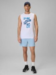 4F Spodenki plażowe boardshorty męskie - niebieskie M. Niebieskie kąpielówki męskie 4f, m, bez wzorów, z materiału, do pływania. Za 79.99 zł.