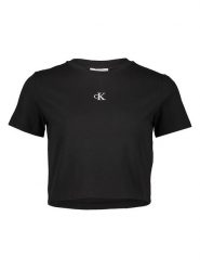 Calvin Klein Koszulka w kolorze czarnym rozmiar: M. Czarne bluzki damskie CALVIN KLEIN, m, bez wzorów, z bawełny, bez kołnierzyka, bez ramiączek. Za 126.99 zł.