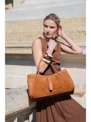 Maison héritage PARIS Skórzany shopper bag "Luce" w kolorze karmelowym - 40 x 21 x 14 cm rozmiar: onesize. Brązowe shopper bag damskie maison héritage PARIS, bez wzorów, z materiału, na ramię, bez dodatków. Za 397.83 zł.