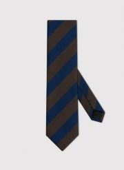 PAKO LORENTE – Granatowy krawat męski w skośne pasy. Niebieskie krawaty i muchy męskie Pako Lorente, bez wzorów, z poliesteru. Za 69.99 zł.