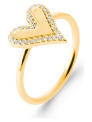 L'Atélier Précieux Pozłacany pierścionek z cyrkoniami rozmiar: 54. Żółte pierścionki damskie L'Atélier Précieux, z cyrkonią, pozłacane. Za 130.99 zł.