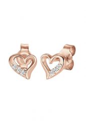 Elli DIAMONDS Damskie Kolczyki Sztyfty Motyw Serca Eleganckie z Diamentem (0.06 ct.) w Srebro 925 Sterling Silver 1 ct. Szare kolczyki damskie Elli DIAMONDS, z diamentem, srebrne, na sztyftcie. Za 458.14 zł.