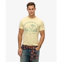 Koszulka Superdry Lo-fi Outdoor Mono. Żółte t-shirty damskie Superdry., l, bez wzorów, z bawełny, bez kołnierzyka. Za 149.30 zł.