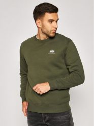 Alpha Industries Bluza Basic 188307 Zielony Regular Fit. Zielone bluzy bez kaptura męskie Alpha Industries, m, z bawełny. Za 169.99 zł.