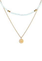 Elli Damski Choker warstwowy Koraliki Słońce w srebrze 925 Sterling Silver pozłacane Naszyjniki 1 ct. Szare naszyjniki damskie Elli, na co dzień, pozłacane. Za 403.99 zł.