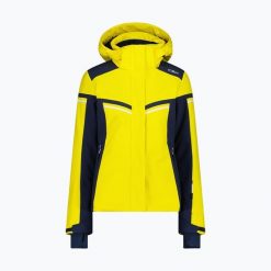 Kurtka narciarska damska CMP 35W0196 Zip Hood. Żółte kurtki damskie CMP, bez wzorów, bez kaptura, narciarskie. Za 769.99 zł.