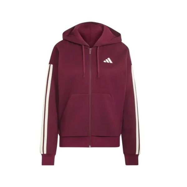 Bluza Adidas Sport W 3S Fl Fz Hd Damskie. Czerwone kurtki do biegania damskie Adidas, s, bez wzorów, z bawełny, z kapturem. Za 335.99 zł.