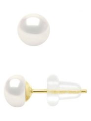 ATELIERS SAINT GERMAIN Złote kolczyki-wkrętki z perłami rozmiar: onesize. Białe kolczyki damskie ATELIERS SAINT GERMAIN, z perłą, złote. Za 265.95 zł.
