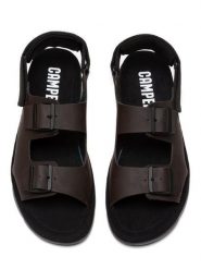 Camper Skórzane sandały "Oruga" w kolorze brązowym rozmiar: 40. Brązowe sandały męskie Camper, z otwartym noskiem, bez zapięcia. Za 260.99 zł.