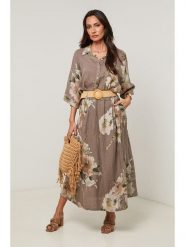 Le Monde du Lin Lniana spódnica w kolorze szarobrązowym rozmiar: 36/38. Brązowe spódniczki damskie Le Monde du Lin, bez wzorów, ze lnu, maxi. Za 143.99 zł.