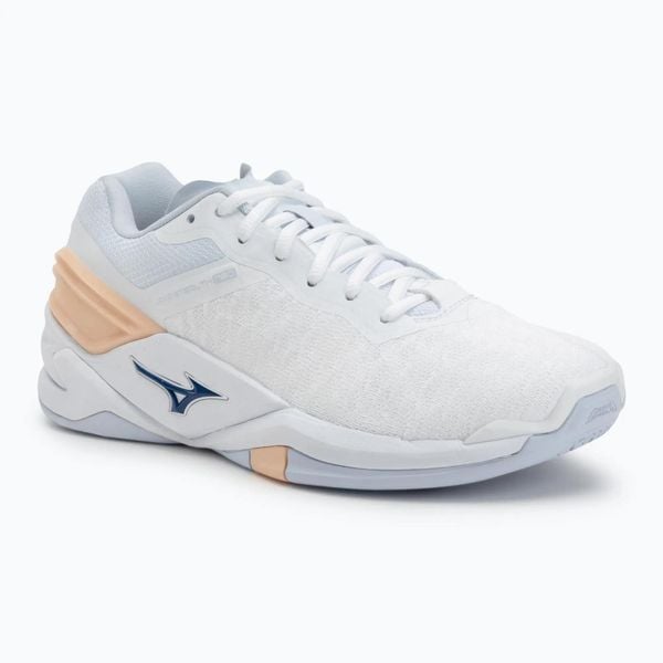 Buty do piłki ręcznej damskie Mizuno Wave Stealth Neo. Białe buty sportowe na co dzień damskie Mizuno, bez wzorów, z dzianiny, na fitness i siłownię, mizuno wave. Za 289.99 zł.