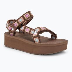 Sandały damskie Teva Flatform Universal Crochet. Brązowe sandały damskie Teva, bez wzorów, bez obcasa. Za 209.99 zł.