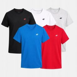 T-SHIRT MĘSKI 4F KOSZULKA ZESTAW KOMPLET 5PAK TTSHM3341. T-shirty męskie 4f, m, bez wzorów, z bawełny, bez kołnierzyka. Za 116.00 zł.