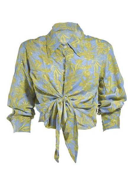 BLE Koszula w kolorze niebiesko-żółtym rozmiar: onesize. Niebieskie koszule damskie BLE, bez wzorów, bez kołnierzyka, bez ramiączek. Za 105.63 zł.