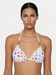 Guess Góra od bikini E6GJ37 MC04R Biały. Białe bikini damskie Guess, z aplikacjami. Za 299.99 zł.