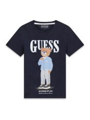 Guess T-Shirt L6GI09 K8HM4 Granatowy Regular Fit. Niebieskie t-shirty chłopięce Guess, z aplikacjami, z bawełny, bez ramiączek. Za 119.99 zł.