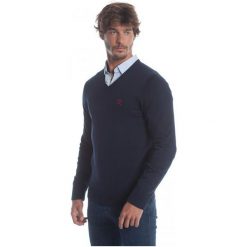 Polo Club C.H.A sweter męski M ciemnoniebieski. Niebieskie swetry męskie Polo Club C.H..A, m, bez wzorów, bez kołnierzyka. W wyprzedaży za 199.00 zł.