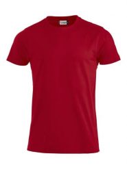 Clique Premium-T T-shirt męska z okrągłym dekoltem, bawełniana. Czerwone t-shirty męskie CLIQUE, m, bez wzorów, z bawełny, bez kołnierzyka. Za 95.81 zł.